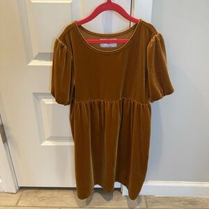 Velvet Kids Dress in Brown